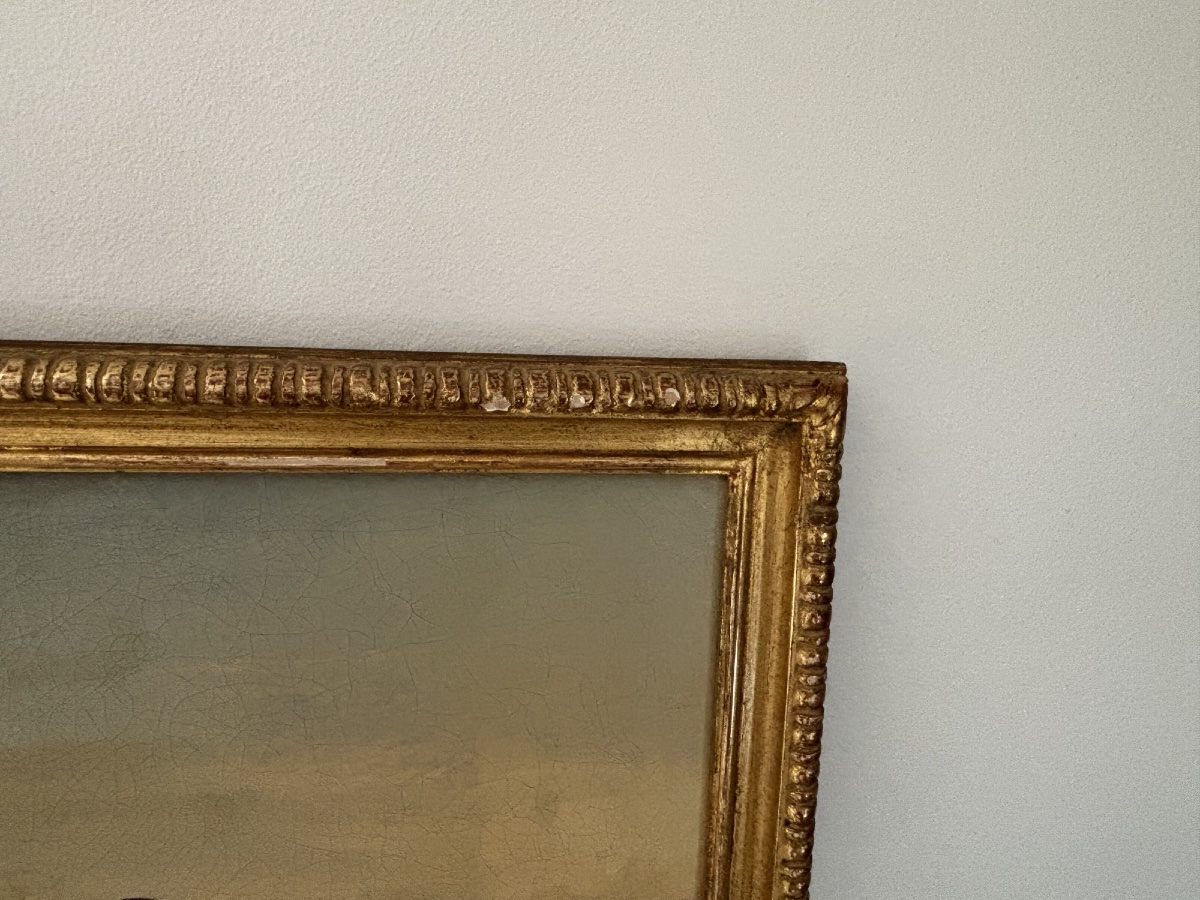 Ancien petit tableau à l'huile sur toile, école italienne vers 1820 grand tour Narni Italie-photo-4