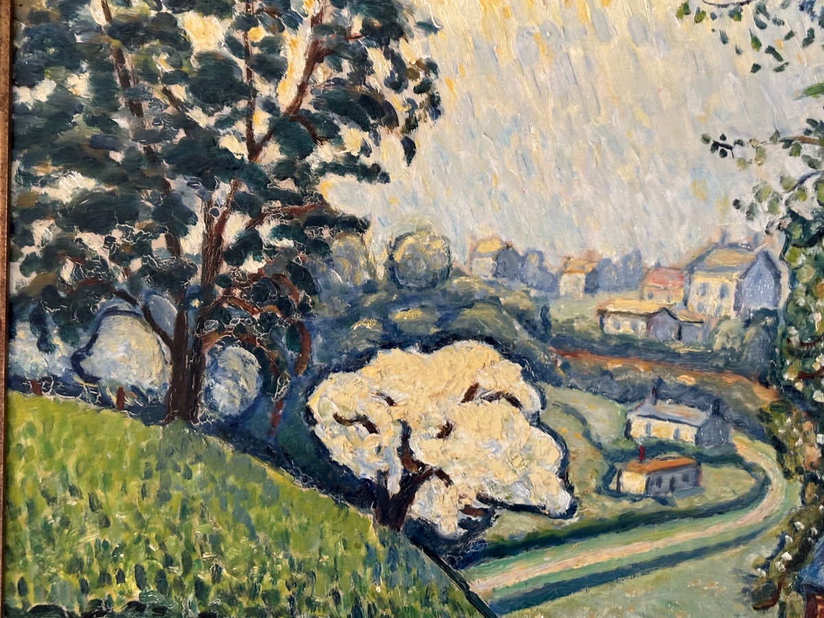 ancien Tableau école pointilliste école de Rouen Roger Ricard début XX eme huile panneau-photo-2