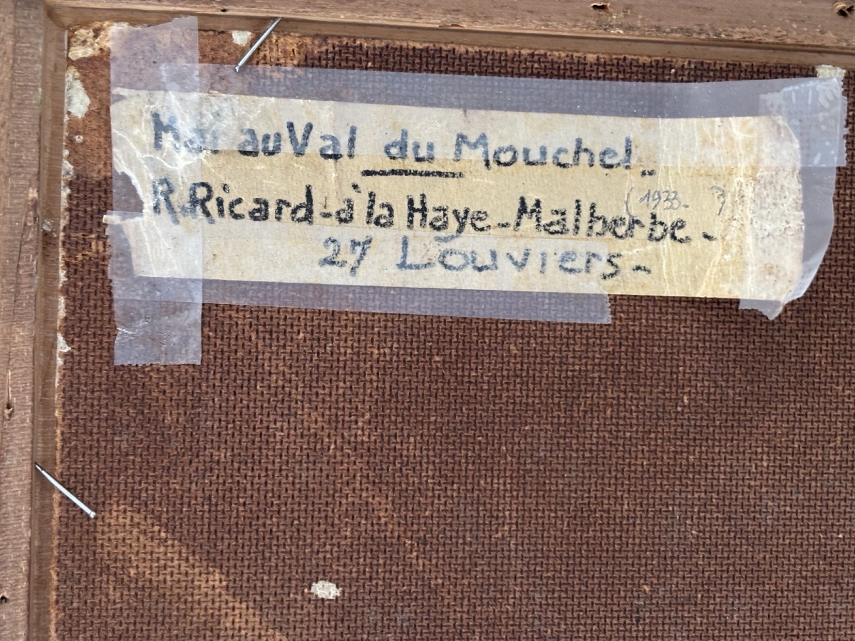 ancien Tableau école pointilliste école de Rouen Roger Ricard début XX eme huile panneau-photo-5