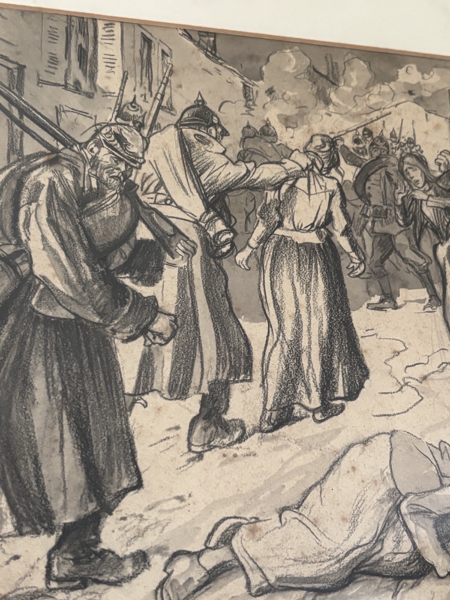 Ancien dessin par PG Jeanniot : les soldats prussiens vers 1870 Napoleon III-photo-3