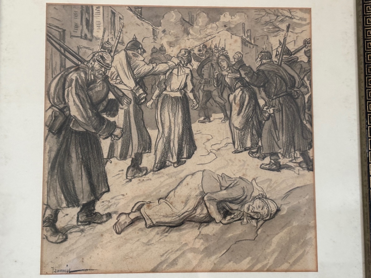 Ancien dessin par PG Jeanniot : les soldats prussiens vers 1870 Napoleon III-photo-4