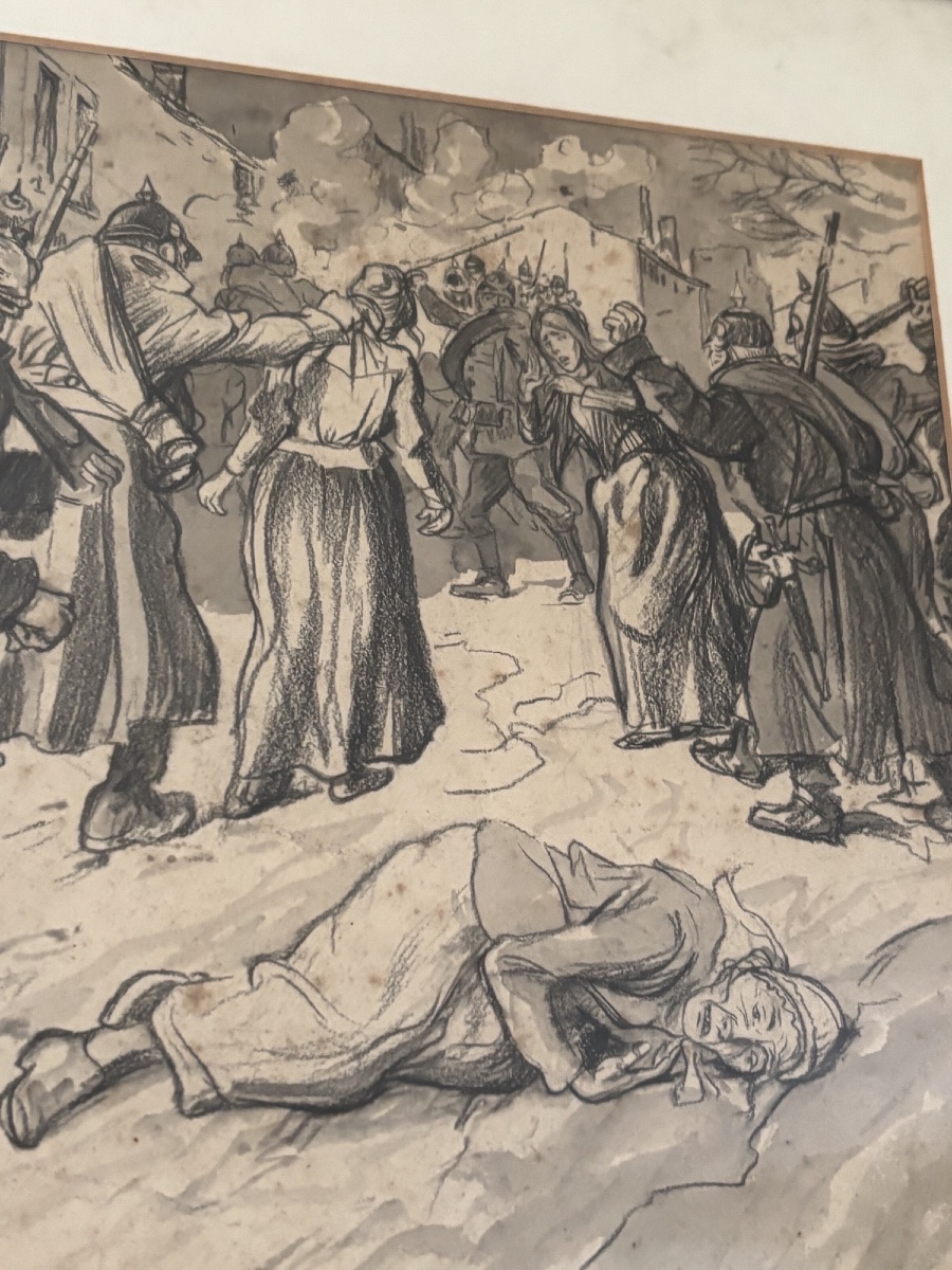 Ancien dessin par PG Jeanniot : les soldats prussiens vers 1870 Napoleon III-photo-1