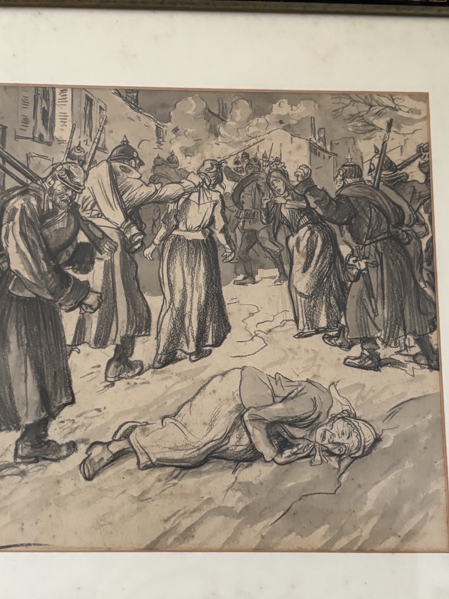 Ancien dessin par PG Jeanniot : les soldats prussiens vers 1870 Napoleon III-photo-2