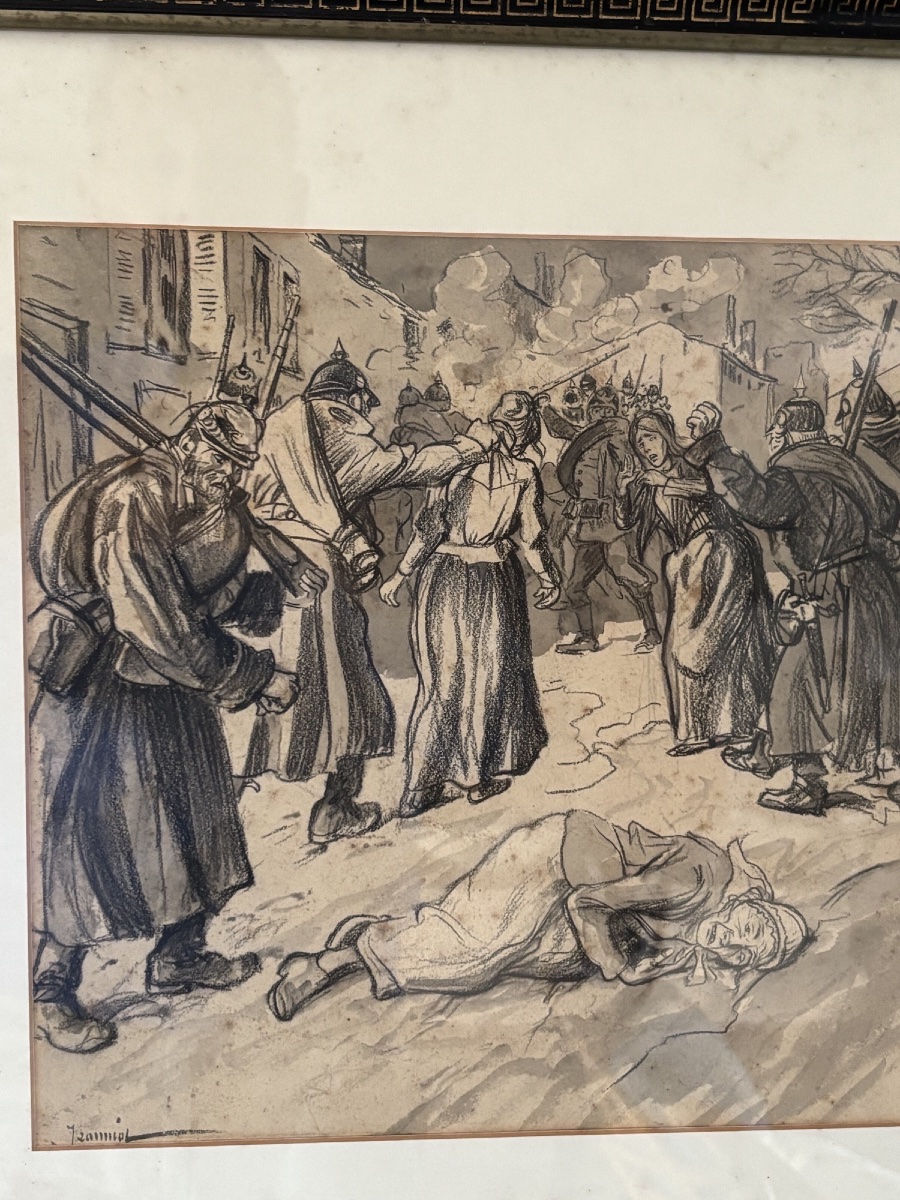 Ancien dessin par PG Jeanniot : les soldats prussiens vers 1870 Napoleon III-photo-3