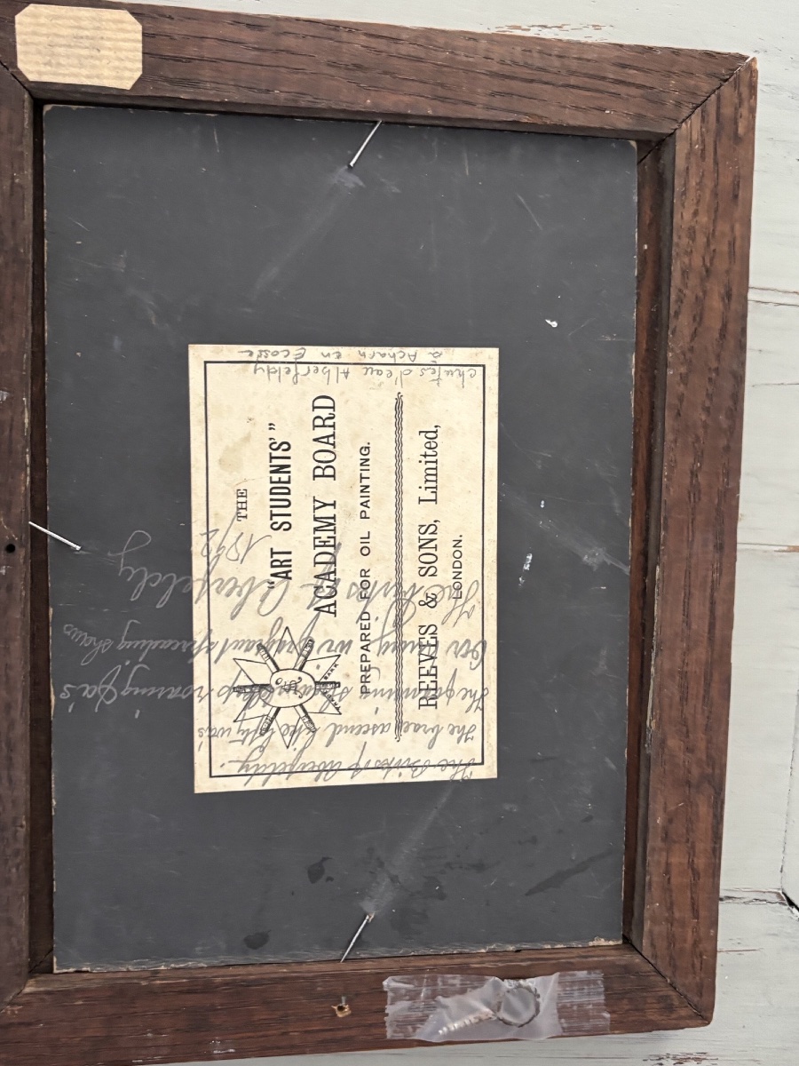 Ancien petit tableau Huile sur carton : une cascade en écosse XIX eme siècle naturaliste-photo-2