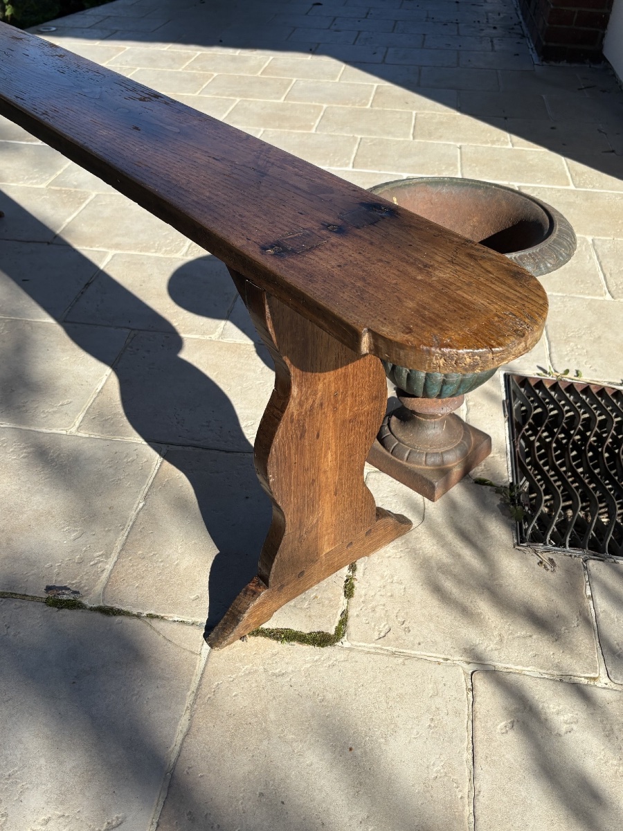 Ancien banc de ferme en bois époque XIX eme siècle -photo-4