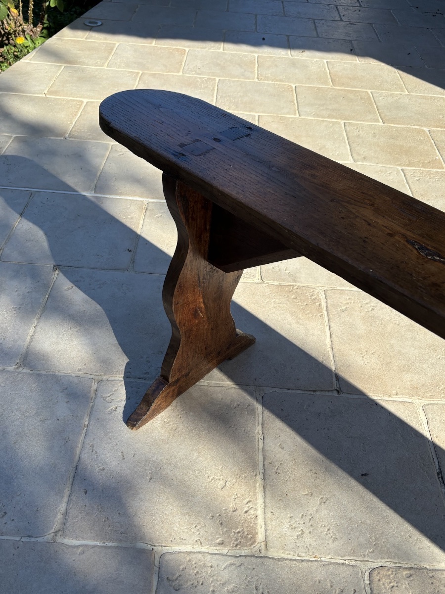 Ancien banc de ferme en bois époque XIX eme siècle -photo-1