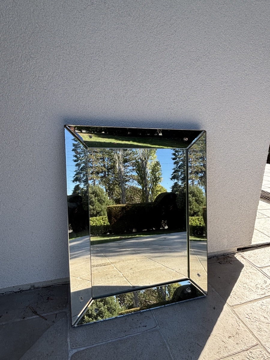 Ancien miroir vénitien à pareclose vers 1940 art Deco Venise Italie vintage-photo-2