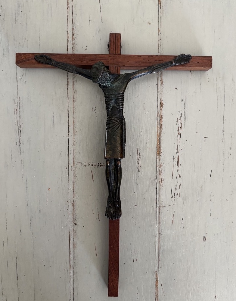 Christ en bronze par Lambert Rucki art déco moderniste XX eme ancien religion dévotion