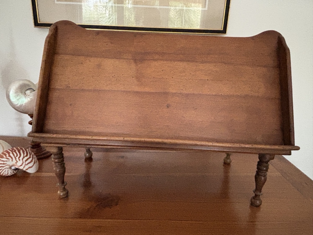 Ancienne table de lit  dite table d'accouchée à plateau amovible XIX Eme bois fruitier-photo-4