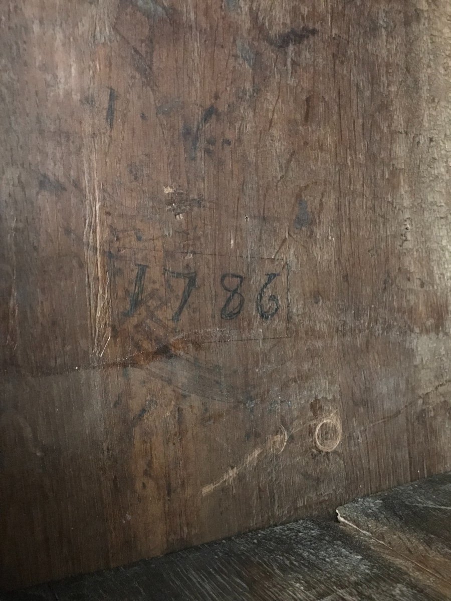 Antique Patinated Wardrobe From The XVIII Century Louis XVI Period-photo-3