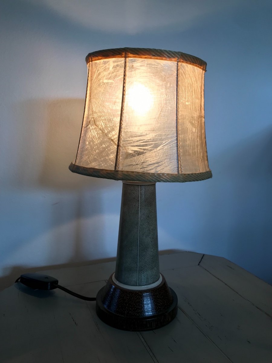 Lampe De Clement Rousseau Art Nouveau Art Déco époque XX ème Ivoire Et Galuchat-photo-6