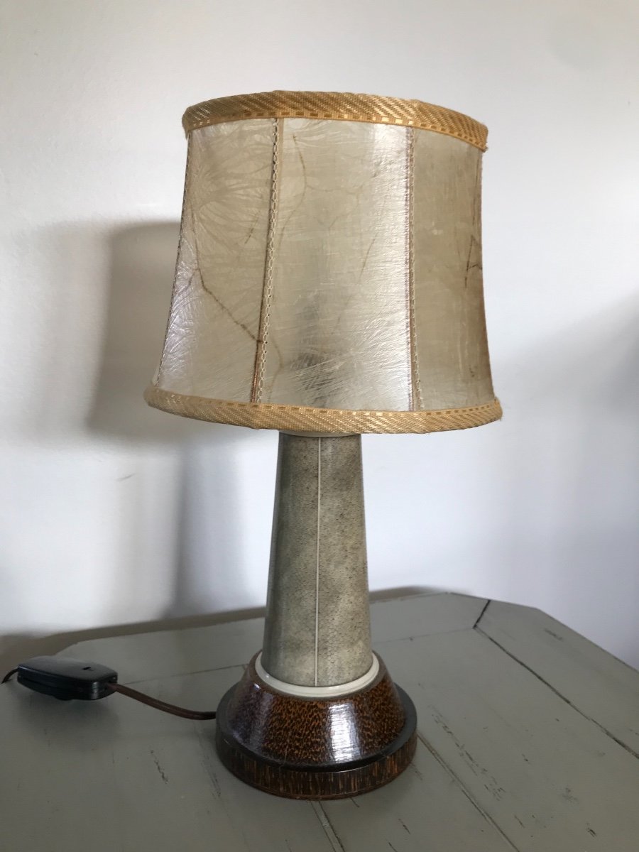 Lampe De Clement Rousseau Art Nouveau Art Déco époque XX ème Ivoire Et Galuchat
