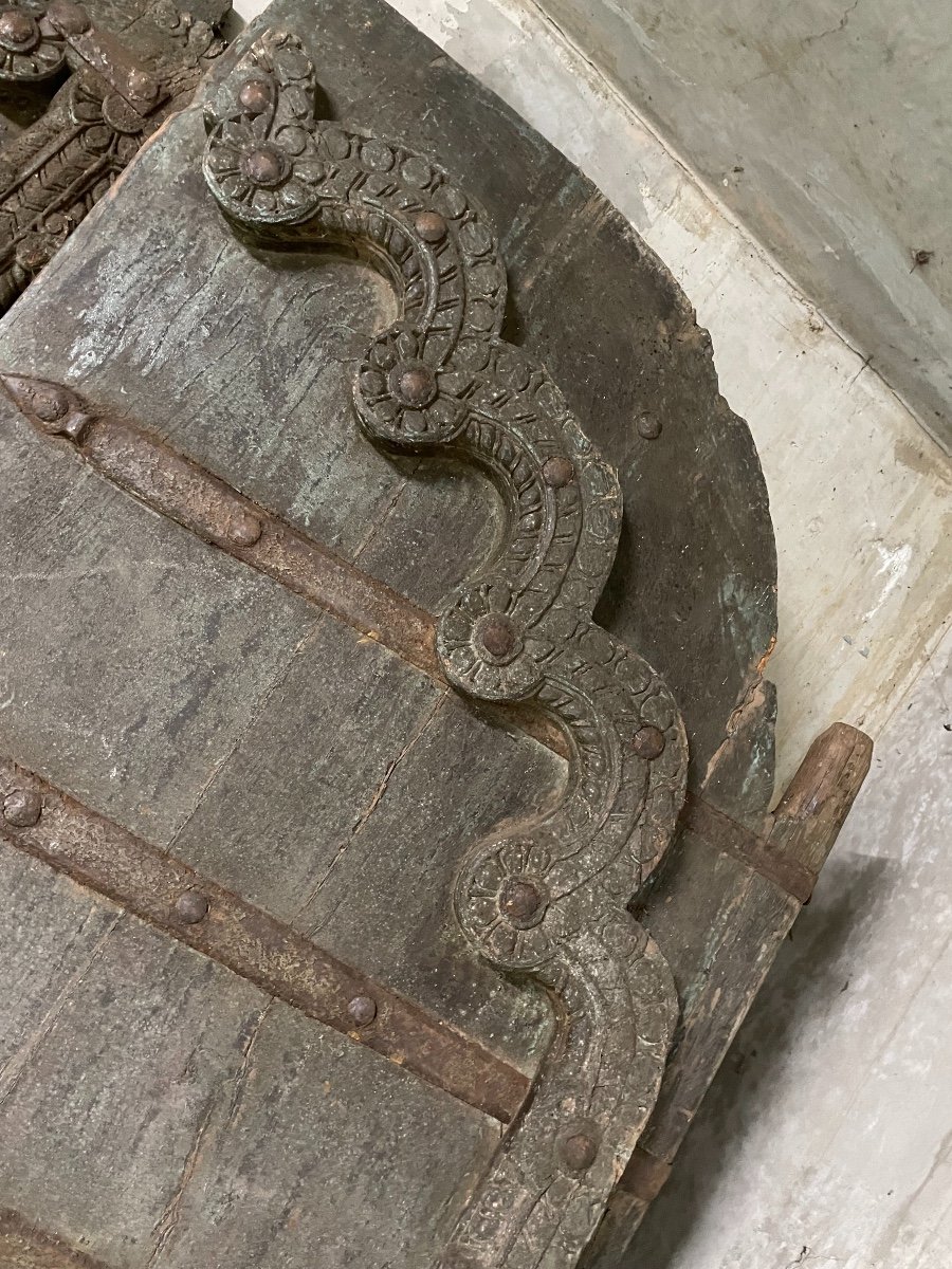 Old Indian Doors Mid XIX Eme Worked In Iron And Ethnic Wood Collection-photo-3