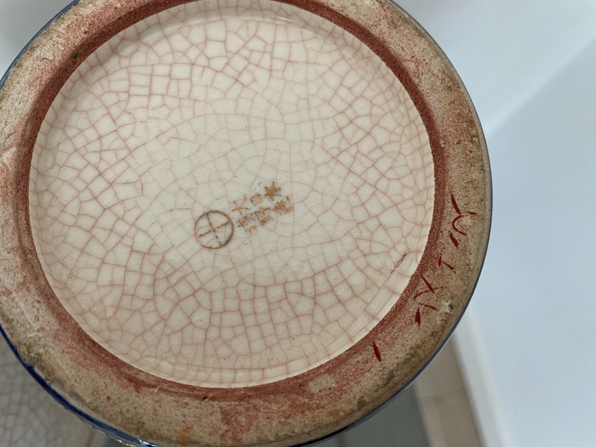 Paire De Vases Anciens porcelaine De Satsuma Bien Décorés Début Du XX Eme Siècle Japon Chinoiserie-photo-4