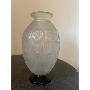 Old Art Deco Vase By The French Glass Schneider, Early XX Eme Century Period