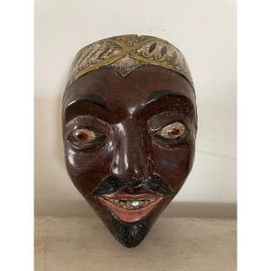 Ancien Et Original Masque De Carnaval Ou Théâtre , Probablement Tyrol Vers 1900