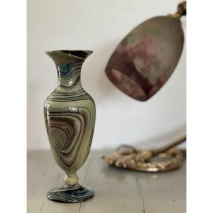 Ancien Vase En Verre De Murano XIX Siècle Par Salviati 1880 Italie 