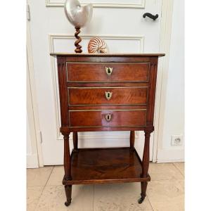 Old Small Louis XVI Chiffonniere Table In Mahogany XVIIIth Directory, Middle Bedside