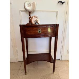 Old Small Louis XVI Mahogany Flying Table, Console, Bedside Table, 18th Century