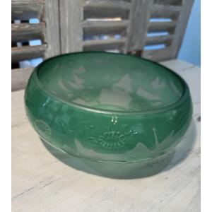 Ancienne Coupe Art Déco En Verre Multicouche Larflor 1930 Era Daum Galle Ecole De Nancy vase 