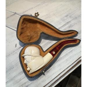 Ancienne Pipe En écume De Mer : Lord Anglais , Début XX Eme Altiney Tabac 