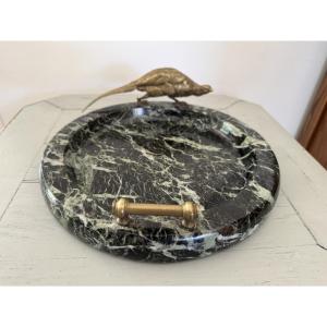 Ancien Vide-poche , Coupe, Centre Table En Marbre Et Bronze XIX Eme Vide Poche Bronze Vienne