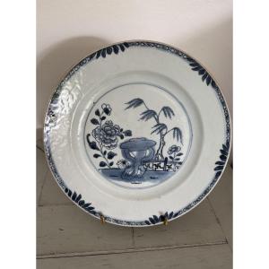 Antique Porcelain Plate Called White Blue East India Company China 18th Century 