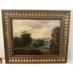 Ancien tableau à l'huile sur toile HST école française Vers 1830  début XIX eme