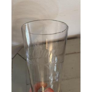 Ancien verre de mariage normand gravé Amitié epoque début XIX eme directoire 2 eme verre