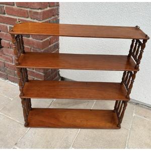 Ancienne et grande étagère murale acajou Napoleon III collectionneur etagere XIX siècle 