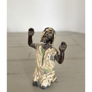 Ancien petit sujet en plomb de nuremberg orientaliste fin xix eme  vienne tête articulée statue