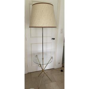 ancien lampadaire Maison Jansen Laiton et verre vintage epoque 1960 1970