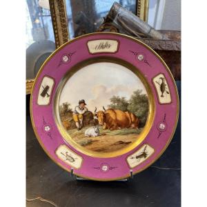 Ancienne assiette en porcelaine de Paris Lebon & Halley - empire consulat num 2