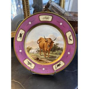 Ancienne assiette en porcelaine de Paris Lebon & Halley - empire consulat num 1