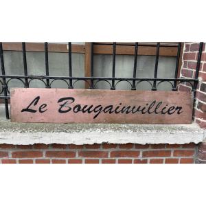 Ancienne enseigne publicitaire en cuivre Le Bougainvillier vers 1960 1970