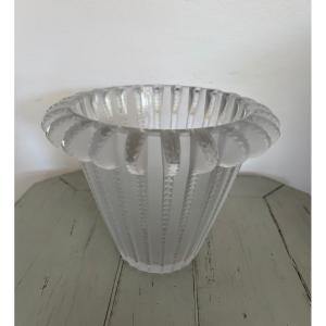Antique Lalique France Art Deco Royat Vase XX Eme Siecle Cristal 1930
