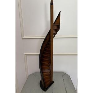 Ancien projet d' escalier de compagnon objet meuble de maitrise vers 1900 maîtrise 