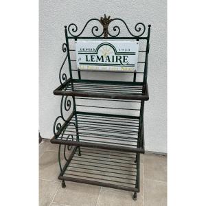Ancienne et petite étagère à grille de boulanger vers 1950 etagere meuble métier presentoir