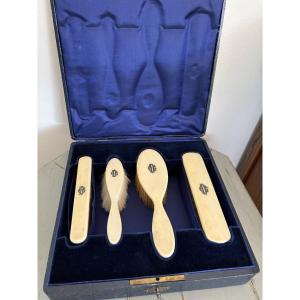 Ancien coffret de coiffure avec 4 brosses fin XIX eme siècle Napoleon III