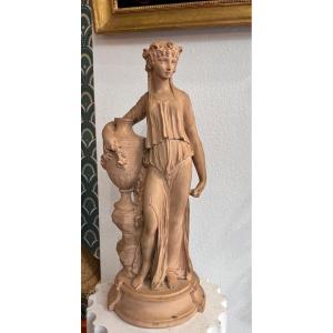 Antique-style Terracotta Sculpture, Late 19th Century, Titled *la Flore* By Clodion, 45 Cm