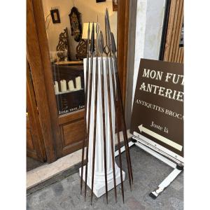 Set Of 8 Antique Tribal Spears From The Late 19th Century, Eastern Or Central Africa 