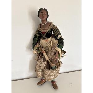 Ancien Santon napolitain, personnage de creche fin du XVIII eme terre cuite terracotta