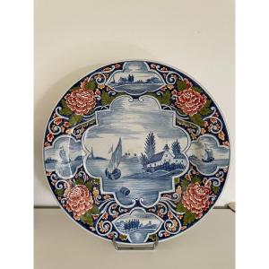 Plat Ancien En Faience De Delft Attribué à Pieter Adriaensz Kocks, époque  XIX ème Siècle Akp