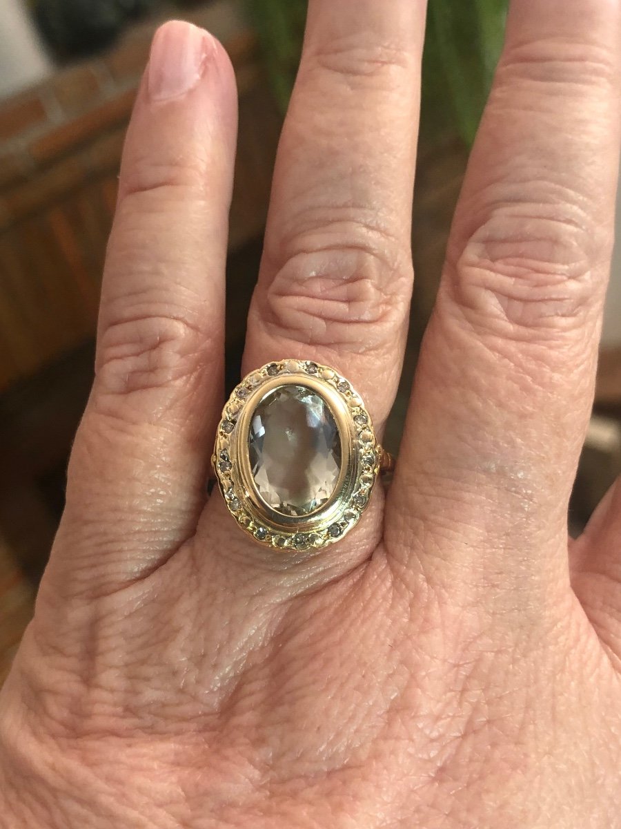 Bague Or/citrine/ Diamants 