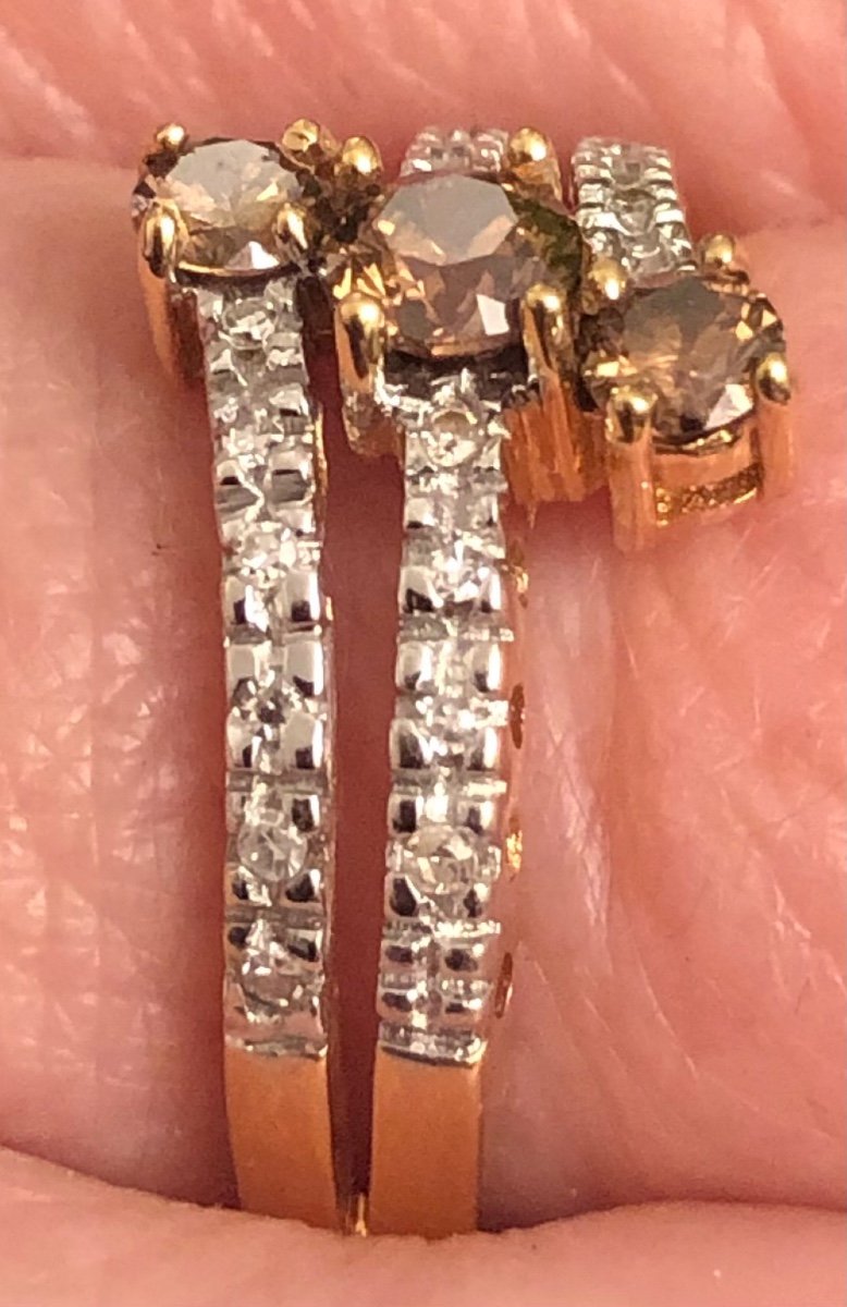 Bague Or / Brillants/citrines -photo-1