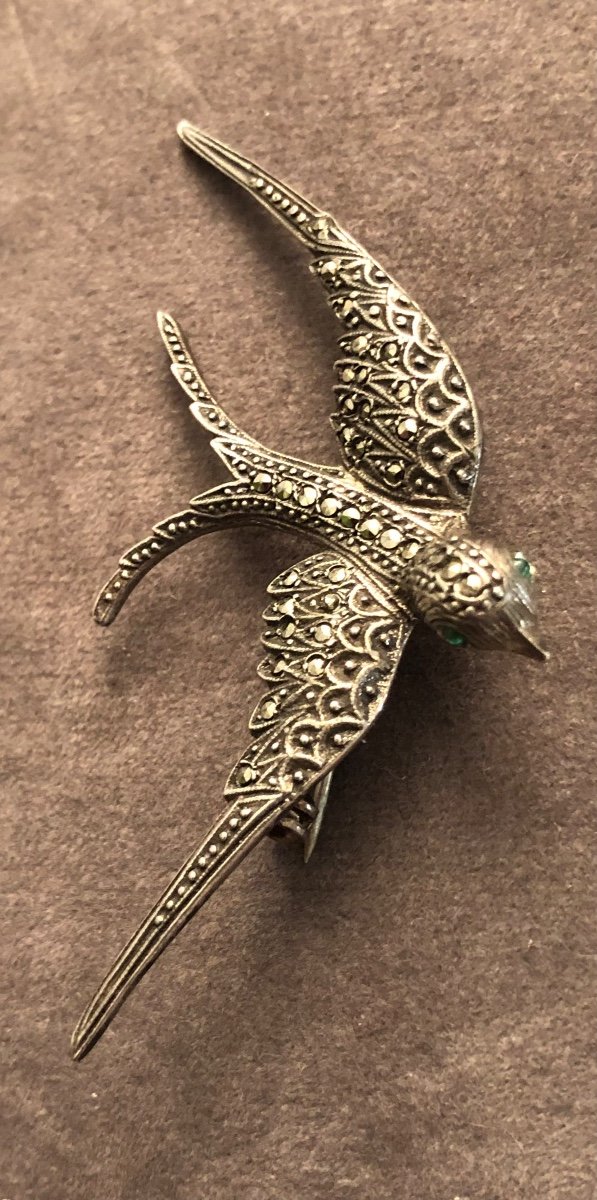 Silver Swallow Brooch -photo-3