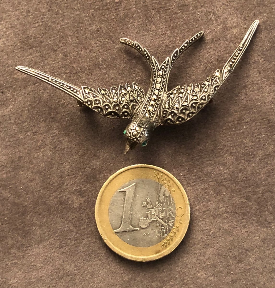 Silver Swallow Brooch -photo-2
