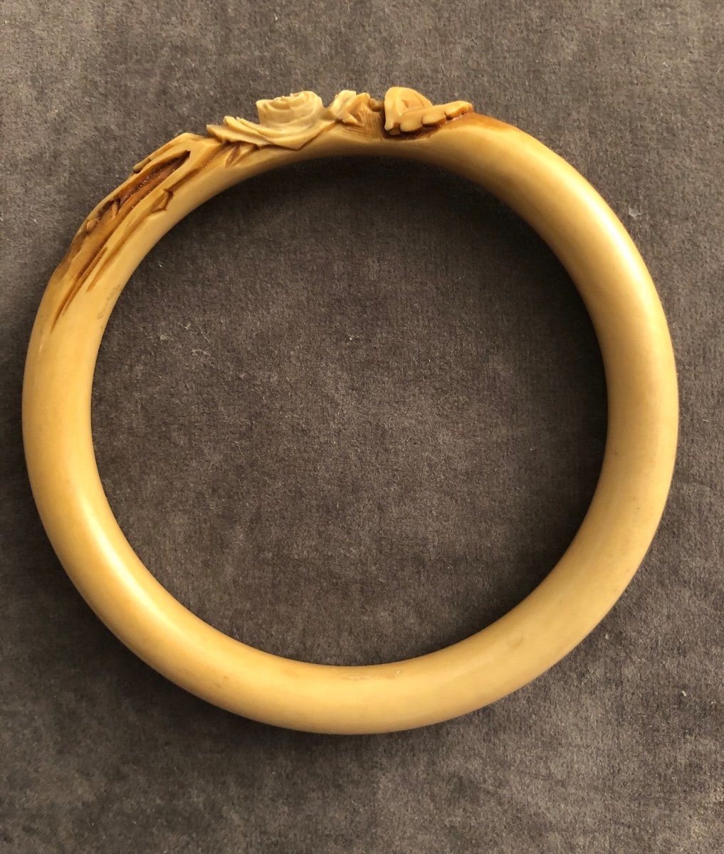 Art Deco Bakelite Carved Bracelet-photo-5