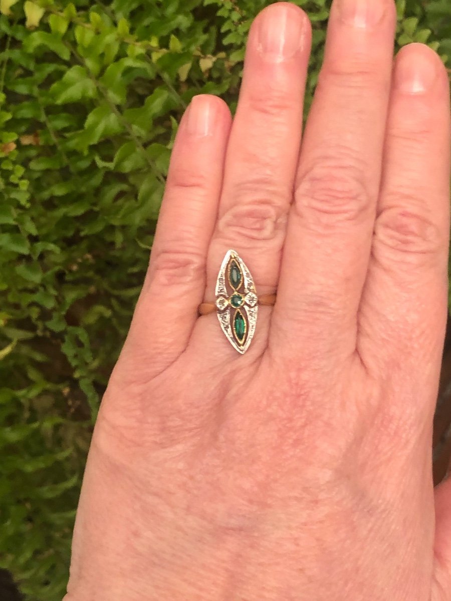 Bague Ancienne Or, Roses-photo-2